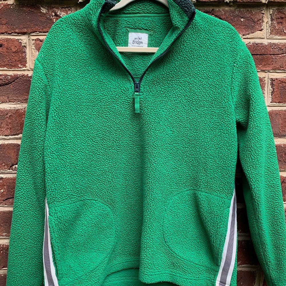 MIni Boden Green Quarter Zip Pullover - Picture 4 of 5